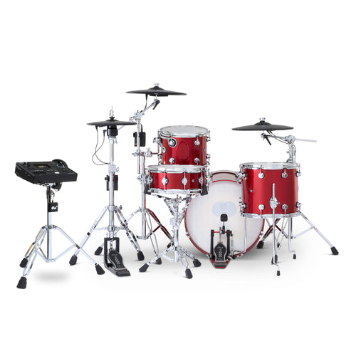 Drum Workshop DWe 4pc Kit with V51 Module and Roland Cymbals - Black Cherry Metallic, View 2