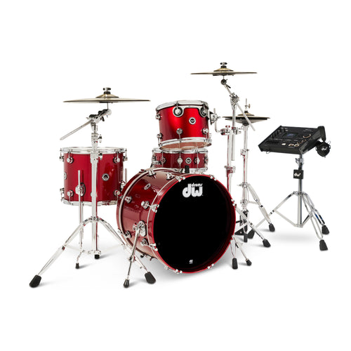 Drum Workshop DWe 4pc Kit with V71 Module and DWe Cymbals - Black Cherry Metallic, View 1
