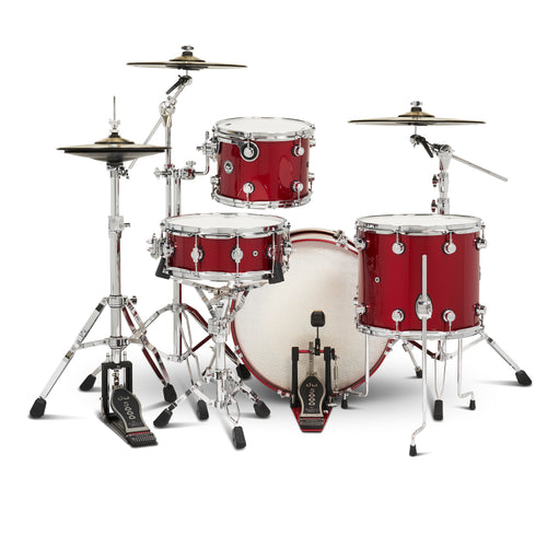 Drum Workshop DEKTLC04TABCMCP DWe 4-Piece, Black Cherry Metallic COMPLETE DRUM KIT - View 1