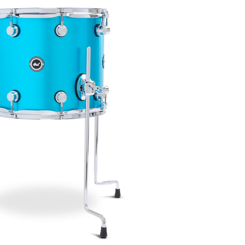 Laser Blue Metallic foor tom drum on a white background