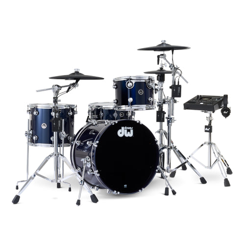 Drum Workshop DWe 4pc Kit with V51 Module and Roland Cymbals - Midnight Blue Metallic, View 1