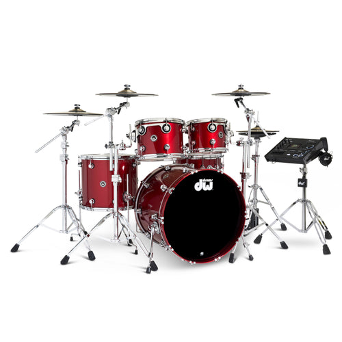 Drum Workshop DWe 5pc Kit with V71 Module and DWe Cymbals - Black Cherry Metallic, View 1