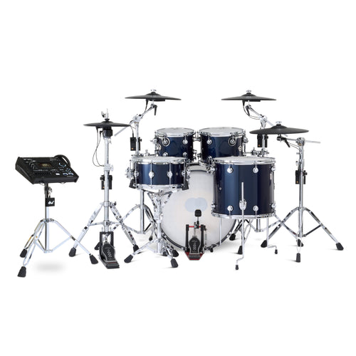 Drum Workshop DWe 5pc Kit with V71 Module and Roland Cymbals - Midnight Blue Metallic, View 2