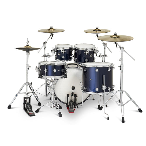 Drum Workshop DEKTLC05TBMBMCP DWe 5-Piece, Midnight Blue Metallic COMPLETE DRUM KIT - View 1