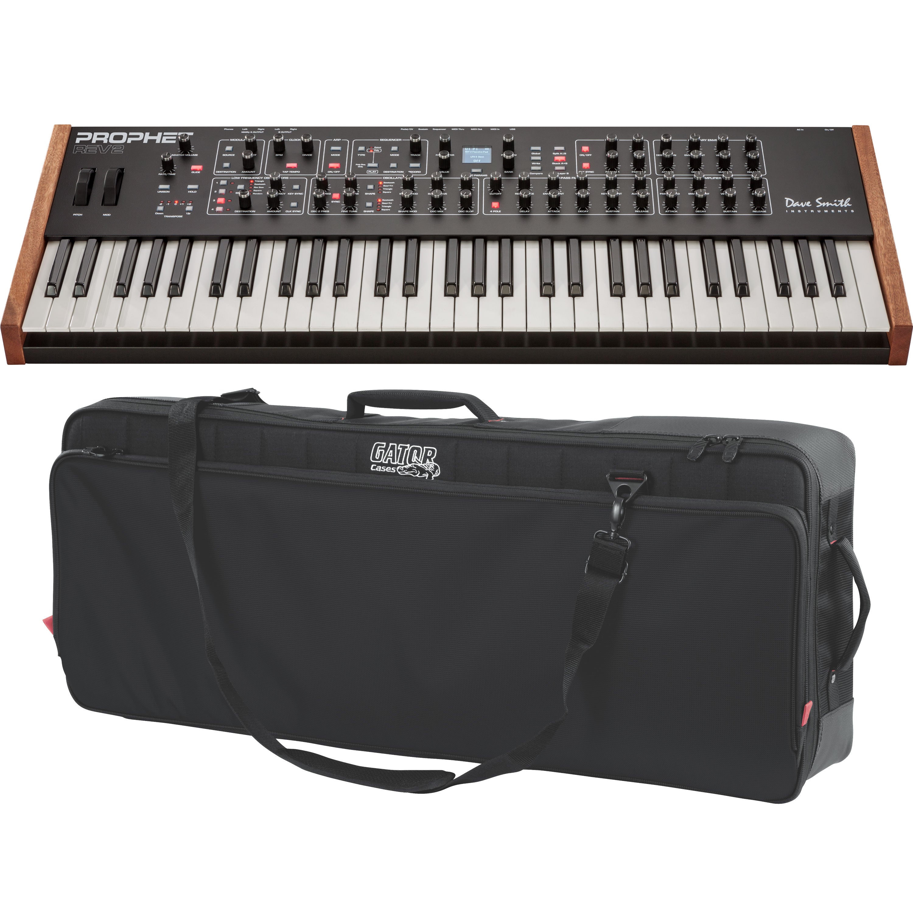 Dave Smith Instruments Prophet Rev2 8-Voice Analog Synthesizer  and case