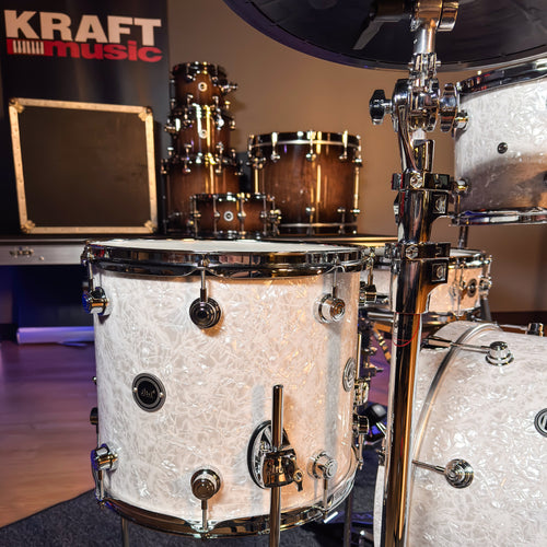 Drum Workshop DEKTFP05TBWMCP DWe 5-Piece, White Marine Pearl COMPLETE DRUM KIT - View 3