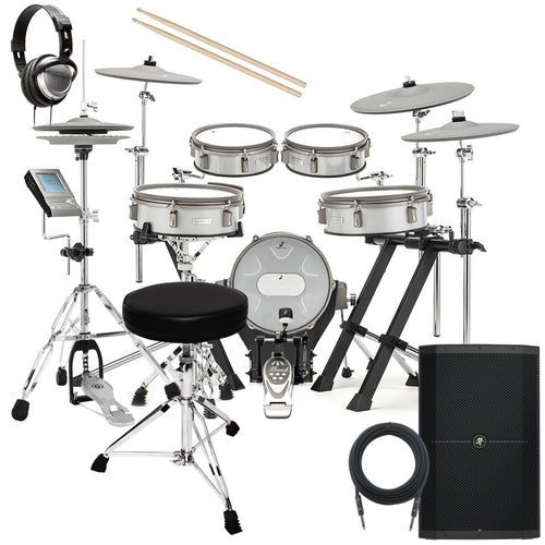 EFNOTE 3B Electronic Drum Set - White Sparkle COMPLETE DRUM BUNDLE