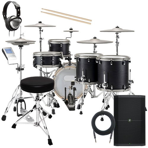 EFNOTE 5X Electronic Drum Set - Black Oak COMPLETE DRUM BUNDLE