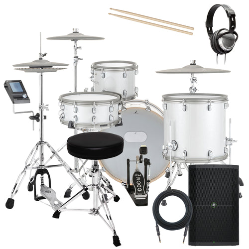 EFNOTE 7 Electronic Drum Set - White Sparkle COMPLETE DRUM BUNDLE