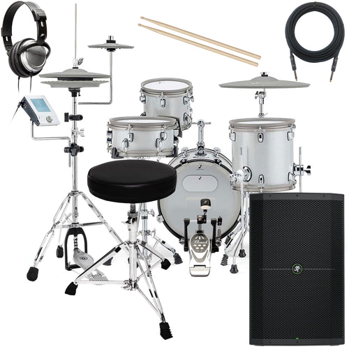 EFNOTE MINI Electronic Drum Set - White Sparkle COMPLETE DRUM BUNDLE