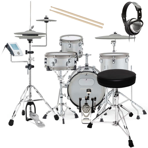EFNOTE MINI Electronic Drum Set - White Sparkle DRUM ESSENTIALS BUNDLE