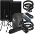 Collage of everything included in Electro-Voice ZLX-8P G2 8" Powered Speaker COMPLETE AUDIO BUNDLE