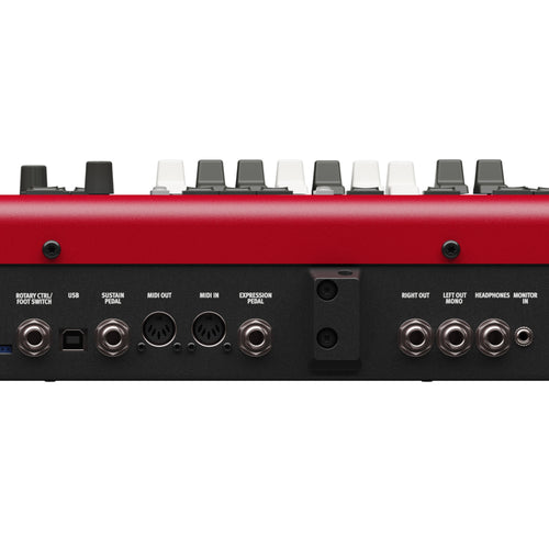 Nord Electro 7 Stage Keyboard rear panel zoomed on the I/O