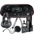 Collage showing components in Focusrite Vocaster Two Podcast Audio Interface PODCASTING PAK