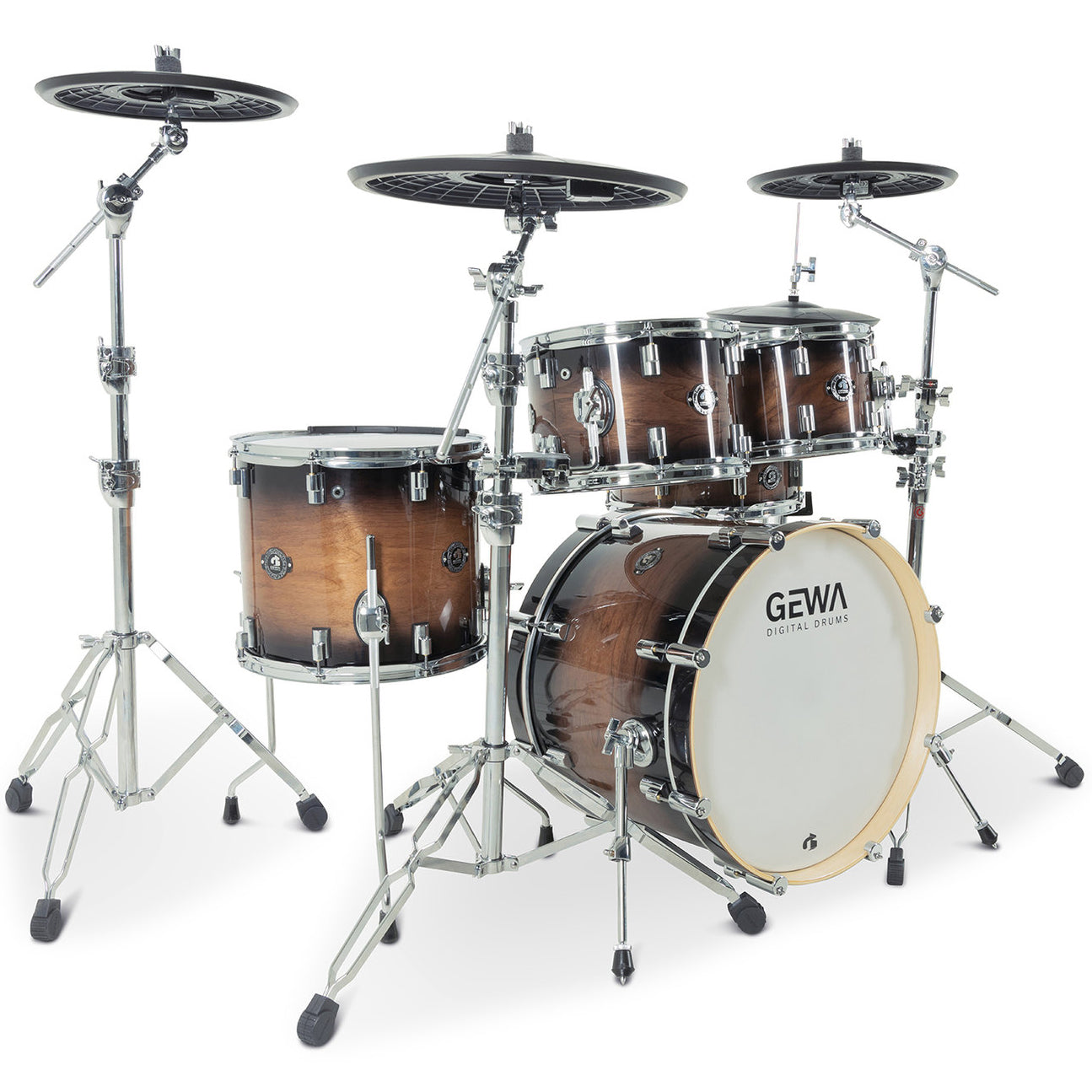 GEWA G9 Pro 5 SE Electronic Drum Set - Walnut Burst, View 4