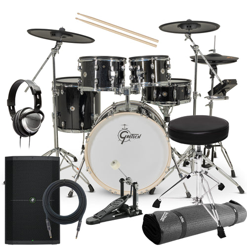 Gretsch Drums Catalina EVO 5pc Electronic Drum Set - Black Sparkle COMPLETE DRUM BUNDLE