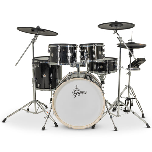 Gretsch Catalina EVO 5-piece electronic drum kit in Black Sparkle, front view