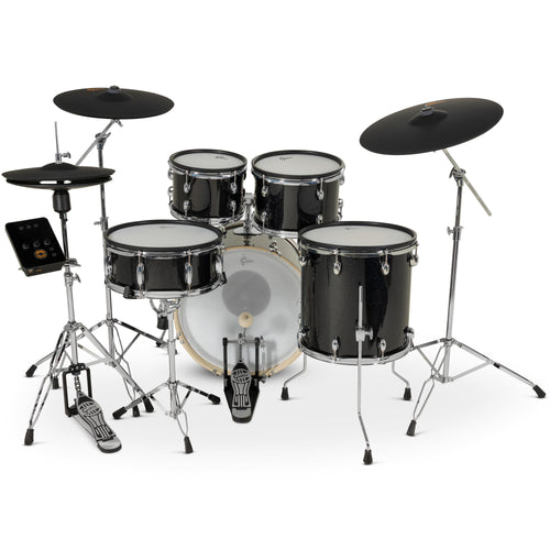 Gretsch Catalina EVO 5-piece electronic drum kit in Black Sparkle, rear three-quarter view
