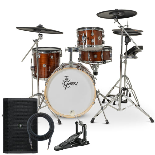 Gretsch Drums Catalina EVO 4pc Electronic Drum Set - Walnut Glaze MONITOR KIT