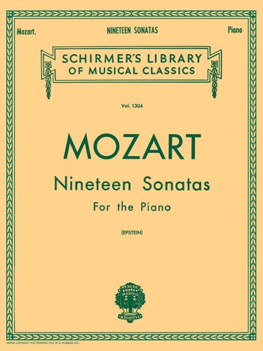 wolfgang amadeus mozart: 19 sonatas, complete (schirmer vol. 1304) - piano solo songbook