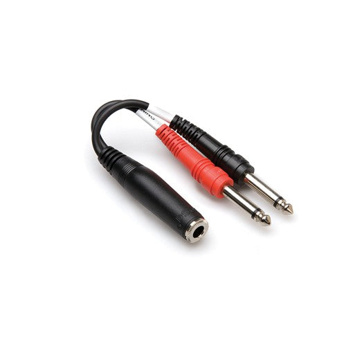 hosa ypp-136 stereo breakout 1/4" trsf to dual 1/4" ts