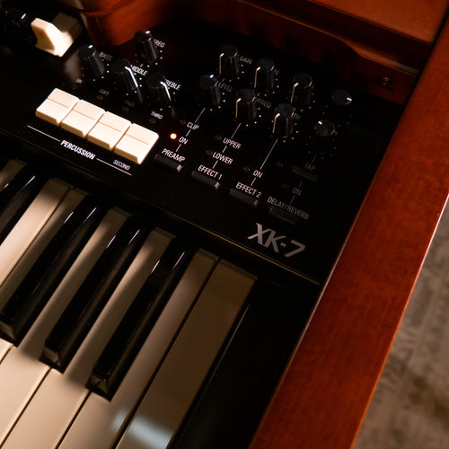 Close-up of Hammond XK-7D Classic Ultimate Dual-Manual Tonewheel Organ