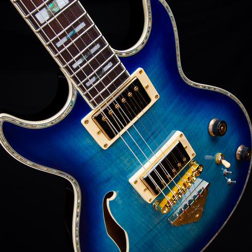 Ibanez AR520HFM AR Semi-Hollow Electric Guitar - Light Blue Burst view 5