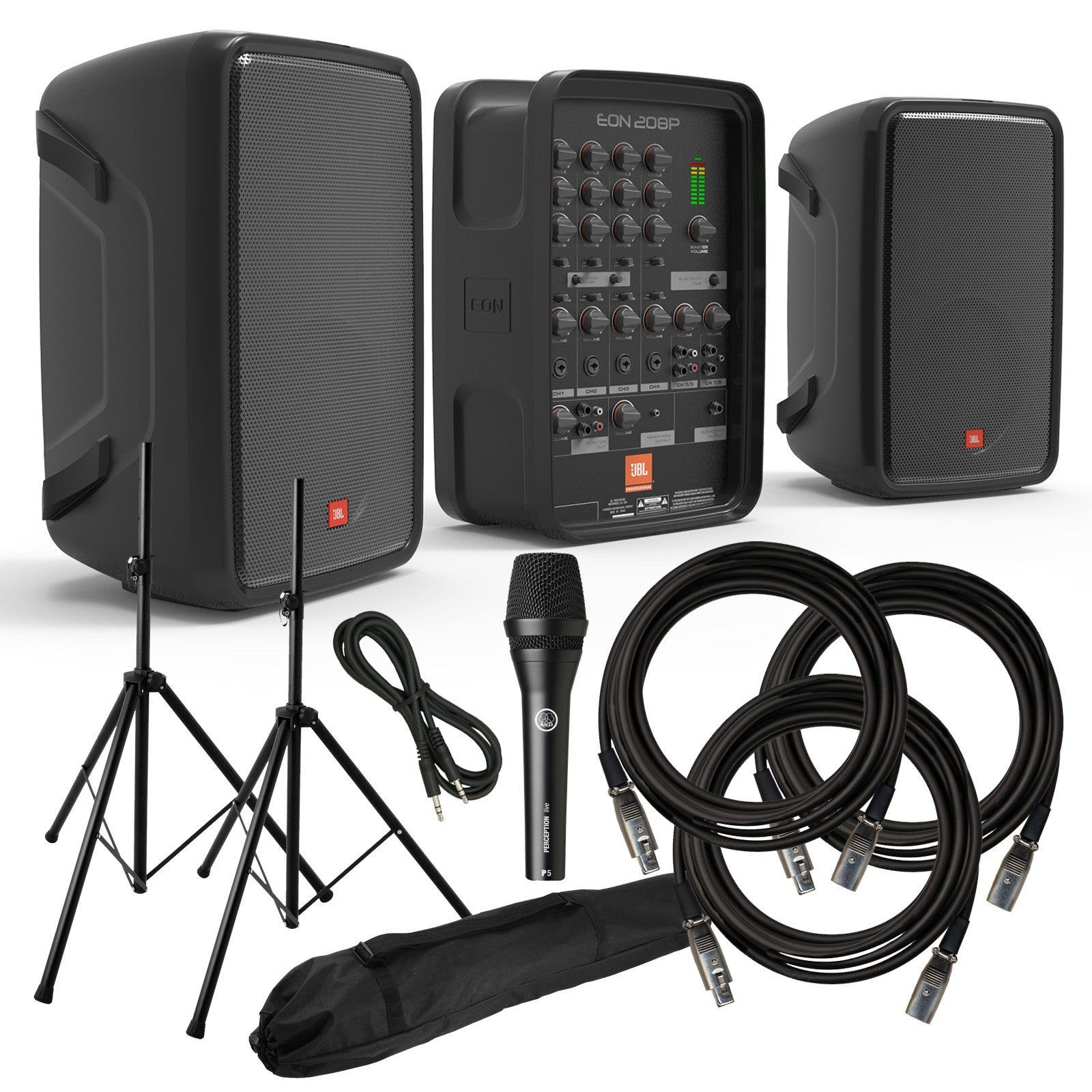 JBL EON208P Portable PA System AUDIO ESSENTIALS BUNDLE – Kraft Music