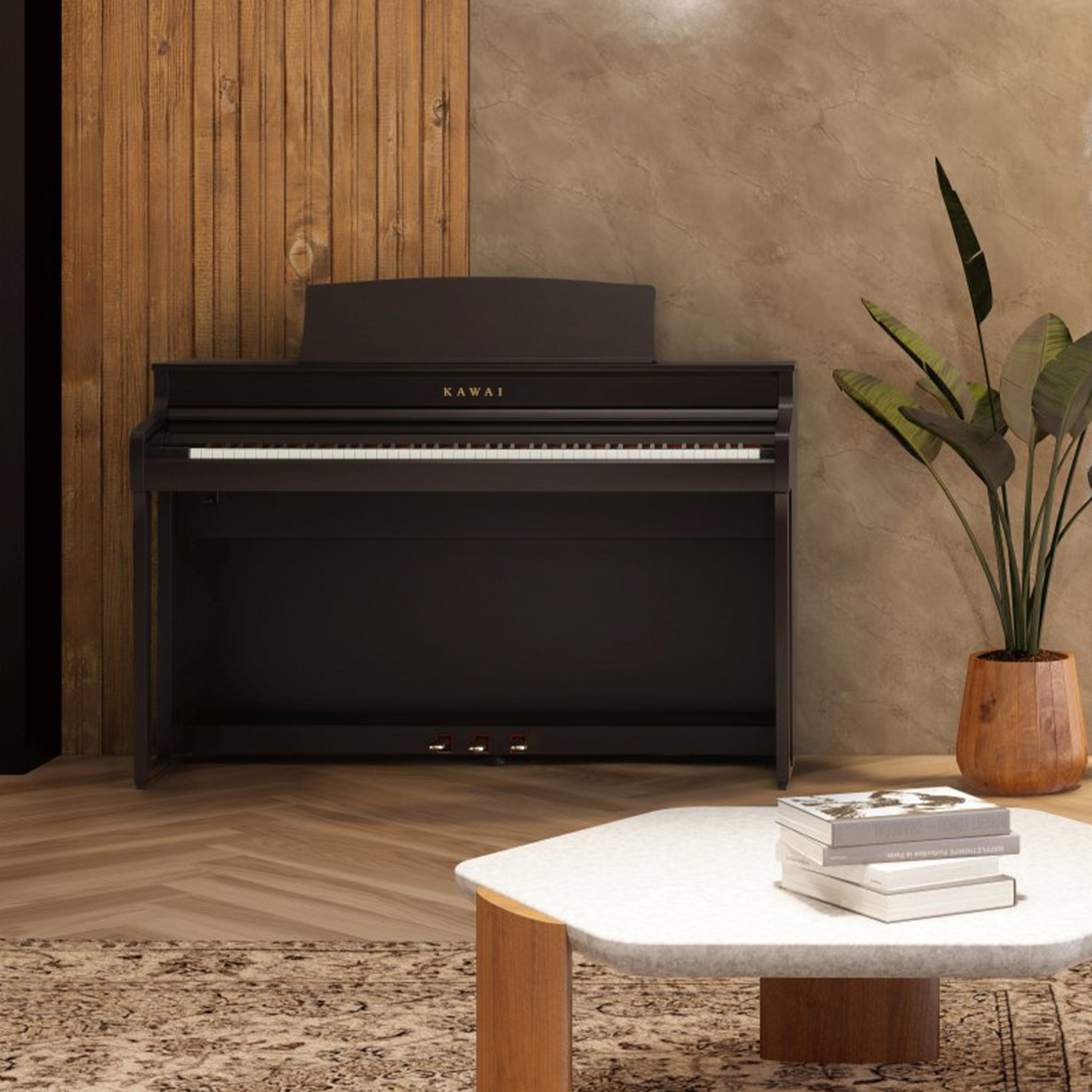 Kawai CA501 Concert Artist Digital Piano - Premium Rosewood - In a stylish living room