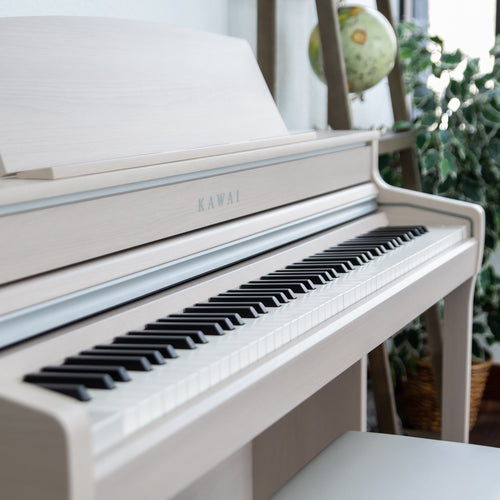 Kawai CA501 Concert Artist Digital Piano - White Maple - Close up view down the keys