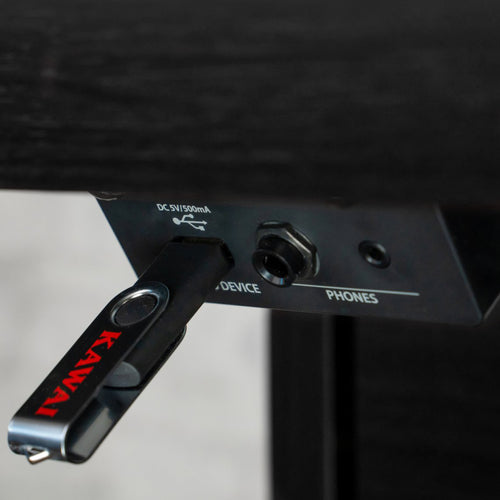 Kawai CA701 Digital Piano - Satin Black - USB and headphone jacks