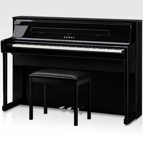 Kawai CA901 Digital Piano - Ebony Polish - Left angle with bench