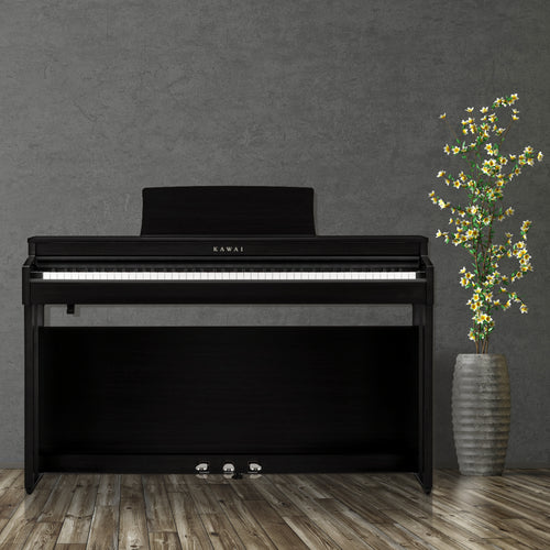 Kawai CN201 Digital Piano - Satin Black - in a stylish room