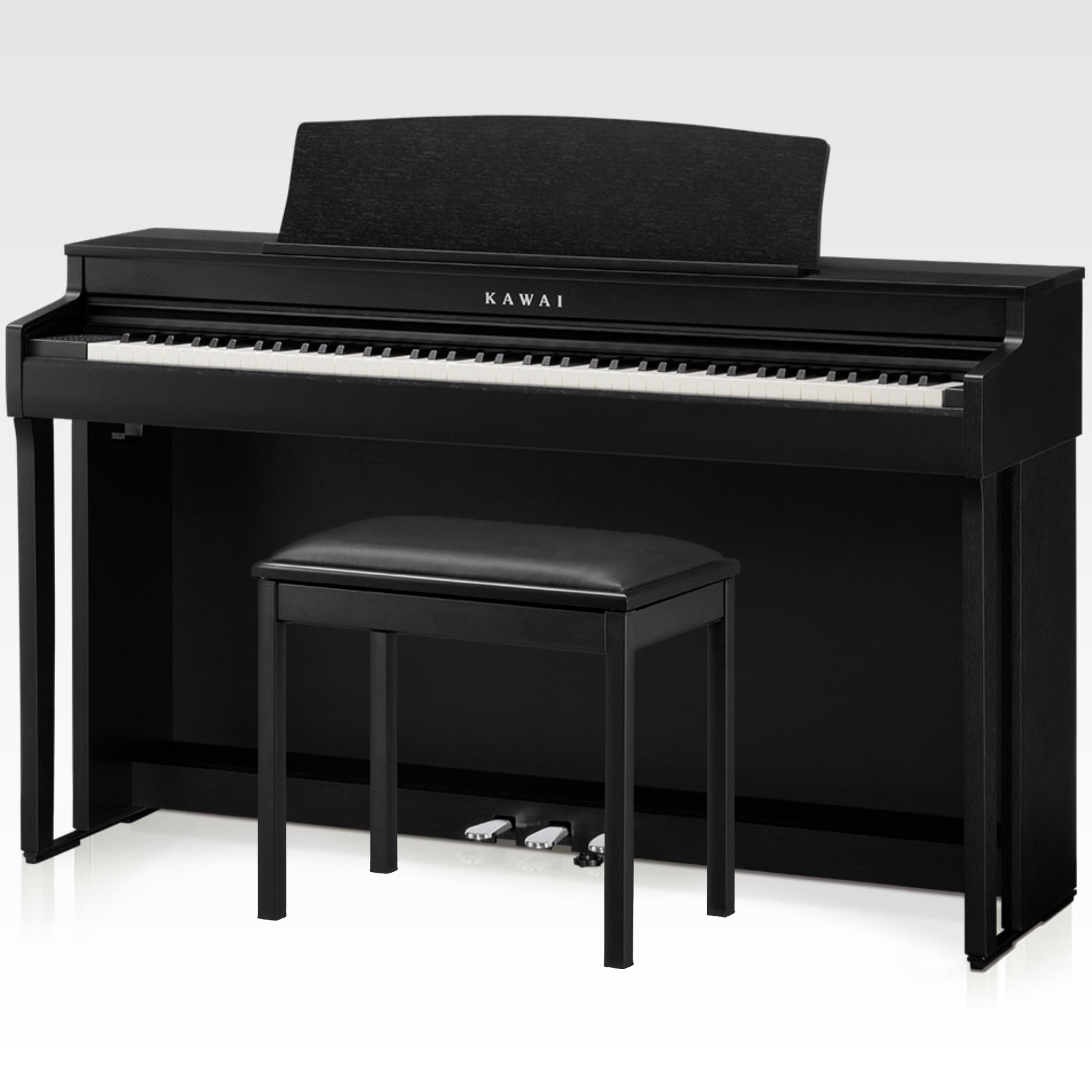 Kawai CN301 Digital Piano - Satin Black - Left angle with bench
