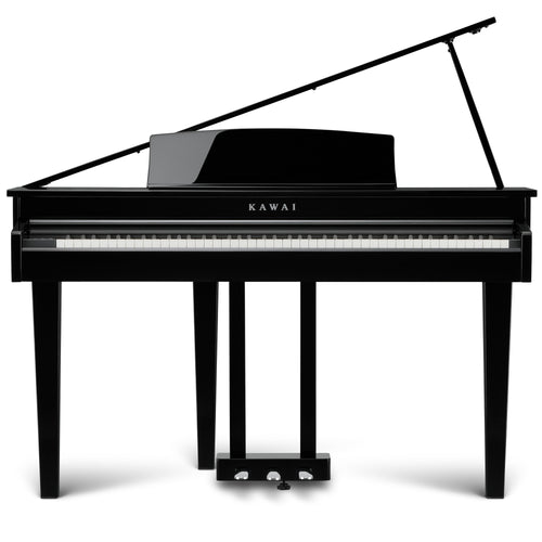 Kawai DG30 Digital Grand Piano - Ebony Polish - Front view with lid open