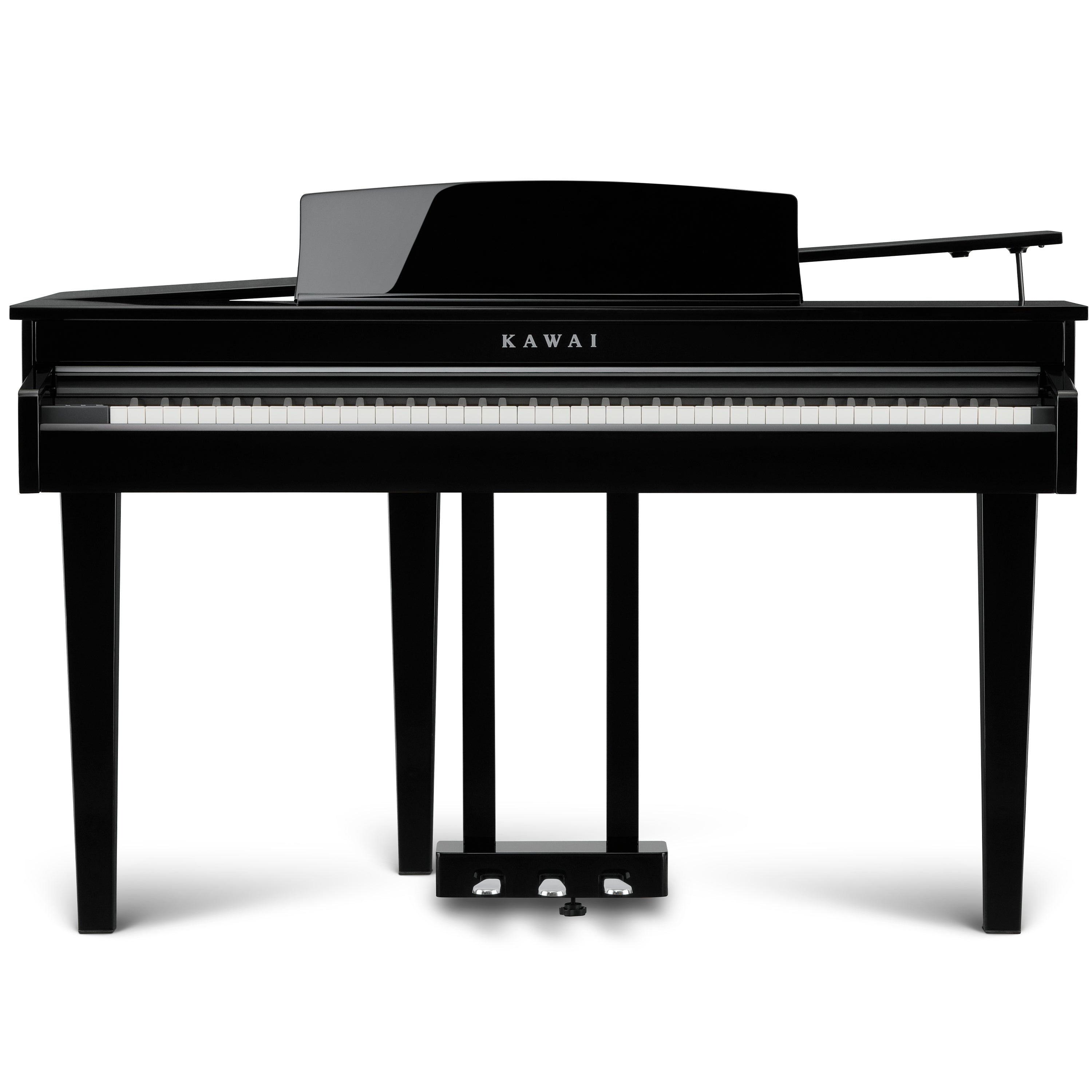 Kawai DG30 Digital Grand Piano - Ebony Polish - front view with lid open a little