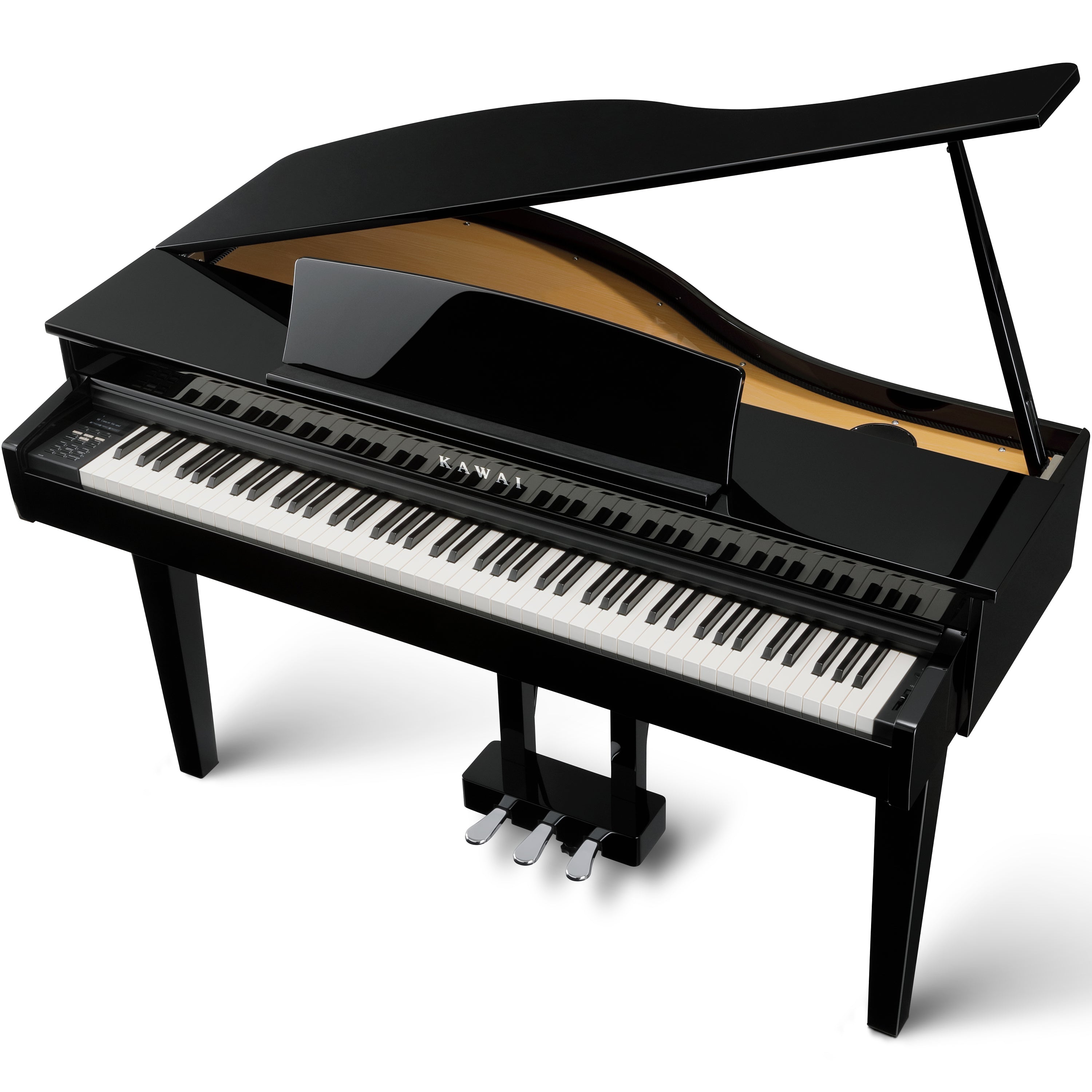Kawai DG30 Digital Grand Piano - Ebony Polish - from above with lid open
