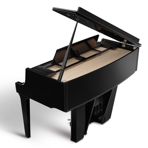 Kawai NOVUS NV12 Hybrid Grand Piano - Ebony Polish - Rear View with Lid Open