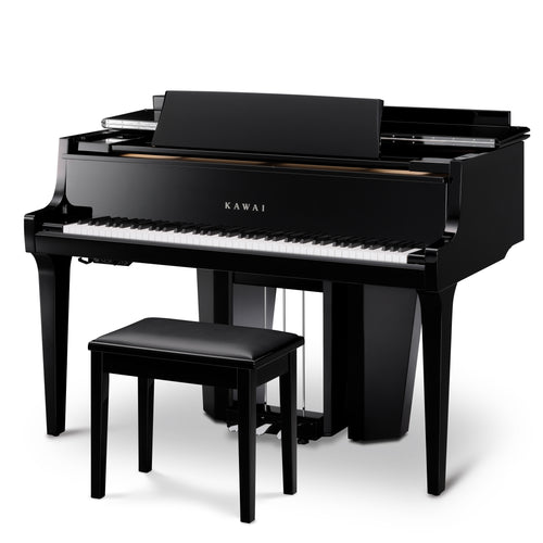 Kawai NOVUS NV12 Hybrid Grand Piano - Ebony Polish - Angle View with Lid Closed