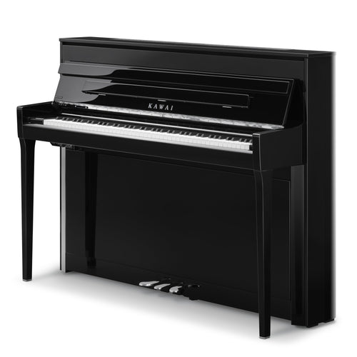 Kawai NOVUS NV6 Hybrid Upright Piano - Ebony Polish - Angle View