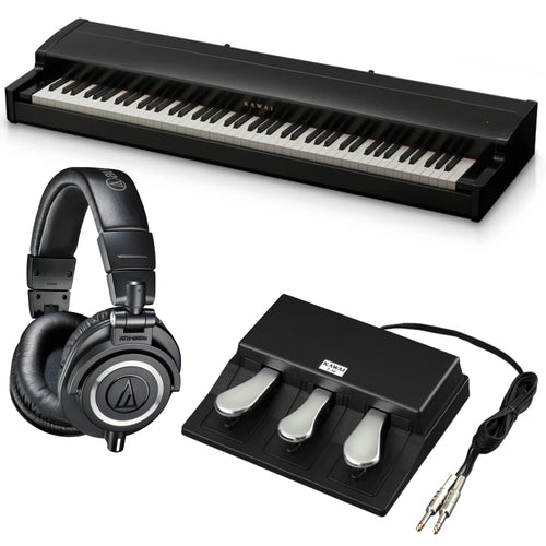 Collage of items included in the Kawai VPC1 Virtual Piano Controller BONUS PAK