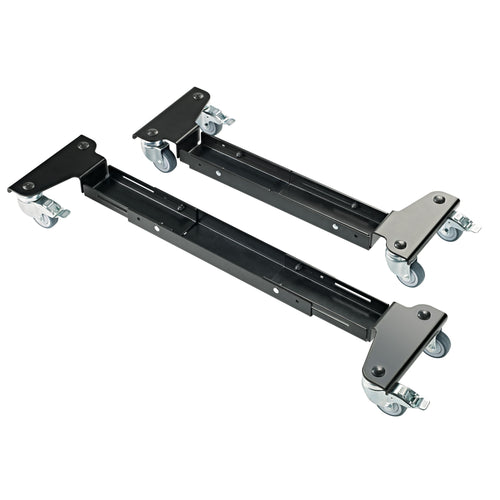 K&M 18806 Trolley for Keyboard Stands on a white background, showing the size adjustment