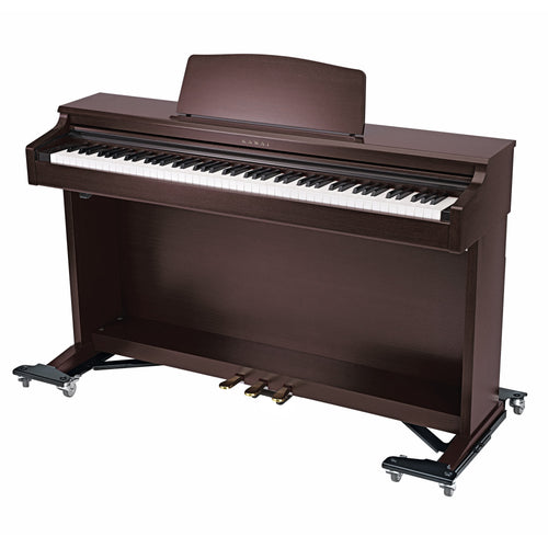 A digital piano on a K&M 18804 Trolley with a white background