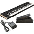 Collage showing components in Korg Keystage 61 Poly AT MIDI Keyboard Controller PEDAL KIT