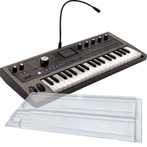 Collage showing components in Korg MicroKorg2 Synthesizer/Vocoder DECKSAVER KIT