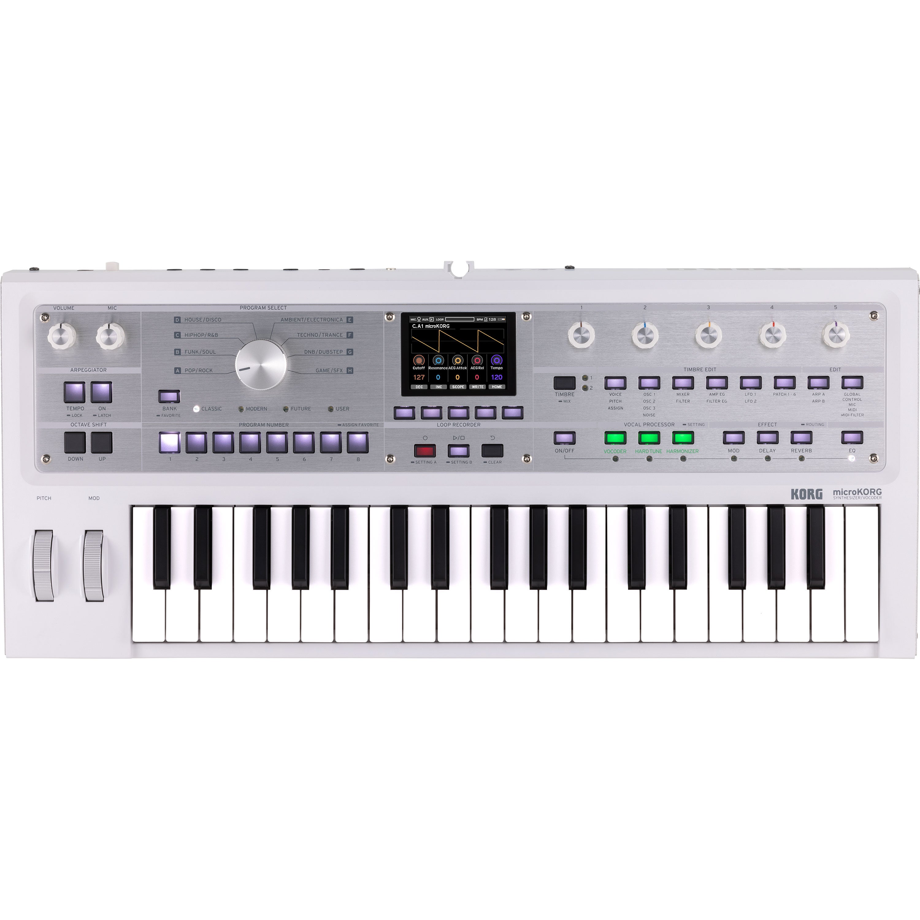 Korg MicroKorg2 Synthesizer/Vocoder - Metallic White – Kraft Korg MicroKorg2 Synthesizer/Vocoder - Metallic White – Kraft