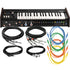 Collage showing components in Korg MiniKorg 700Sm Monophonic Analog Synthesizer CABLE KIT