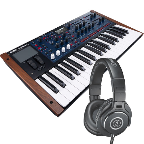 Collage showing components in Korg Multi/Poly Analog Modeling Synthesizer STUDIO KIT