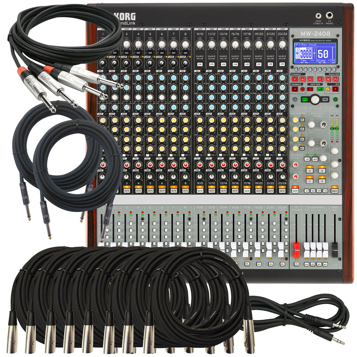 Korg Soundlink MW-2408 24-channel Hybrid Mixer CABLE KIT