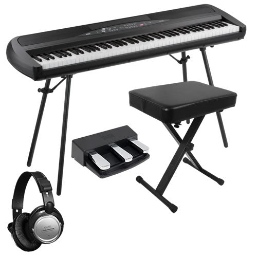 Korg SP-280 Digital Piano - Black HOME ESSENTIALS BUNDLE